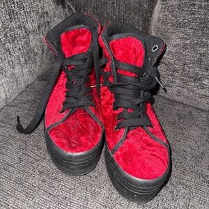 Jeffrey Campbell Velvet Platform Sneakers Size 8